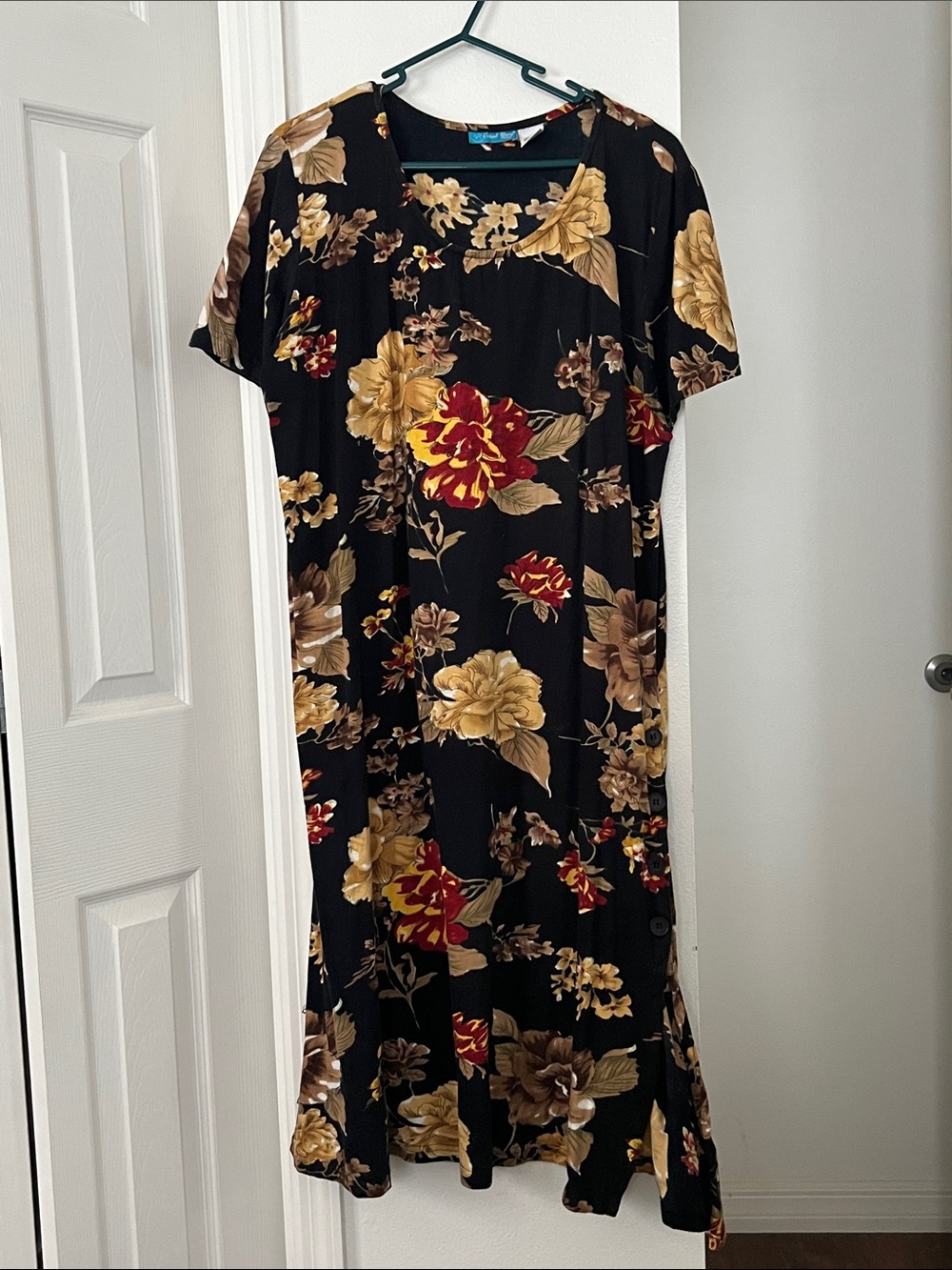 Coral Bay Plus Size Floral Short-Sleeve Midi Dress